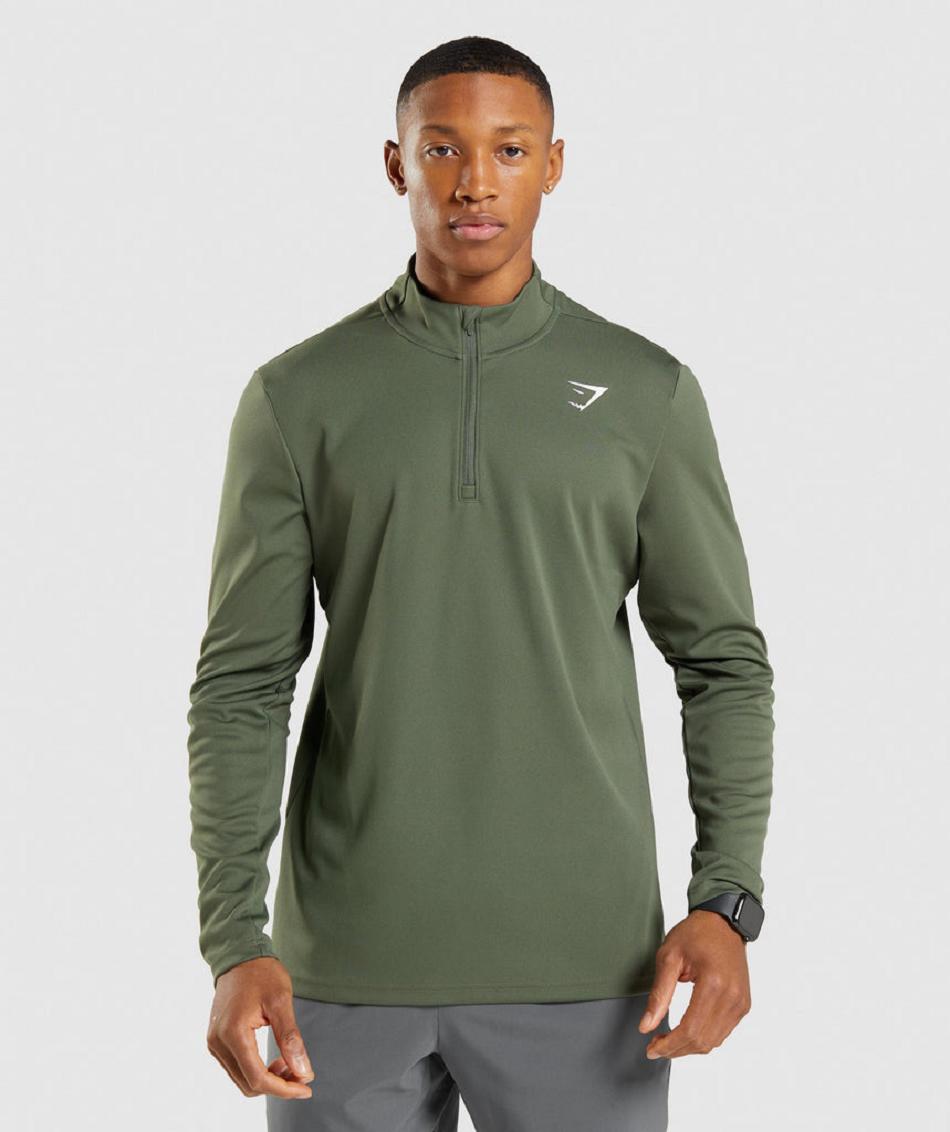 Gymshark Arrival 1/4 Zip Pullover Muške Accessories Maslinasto Zelene | HR 2749CTV